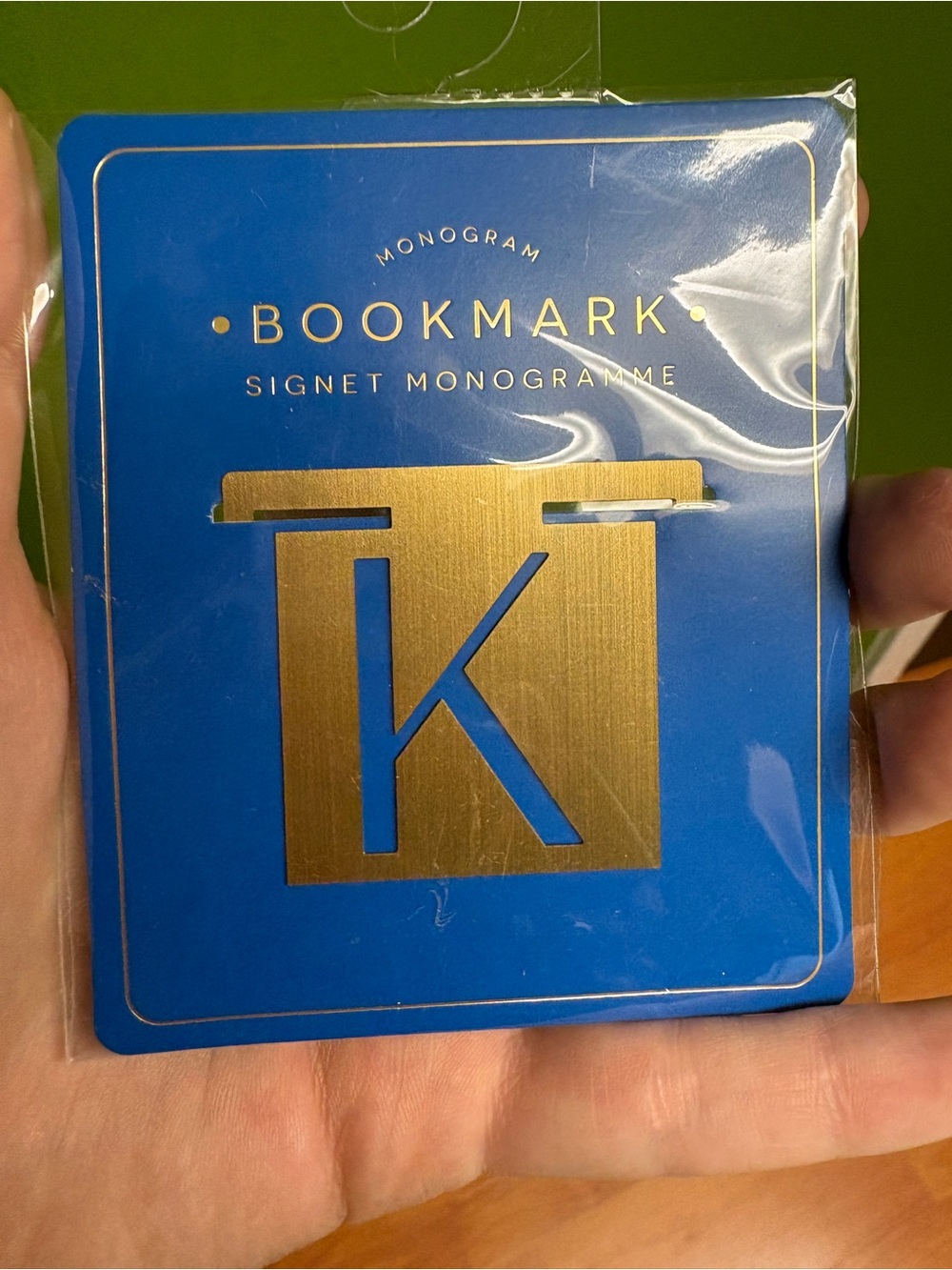 K monogram bookmark. Free with purchase*